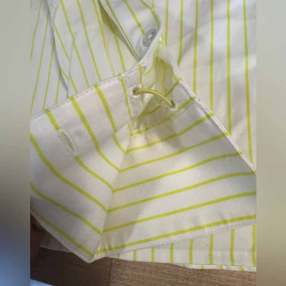 Argent women’s yellow pinstripe button down brrr cooling fabric